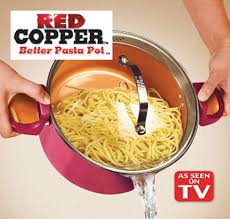 red copper...2pc  5 quart pasta pot